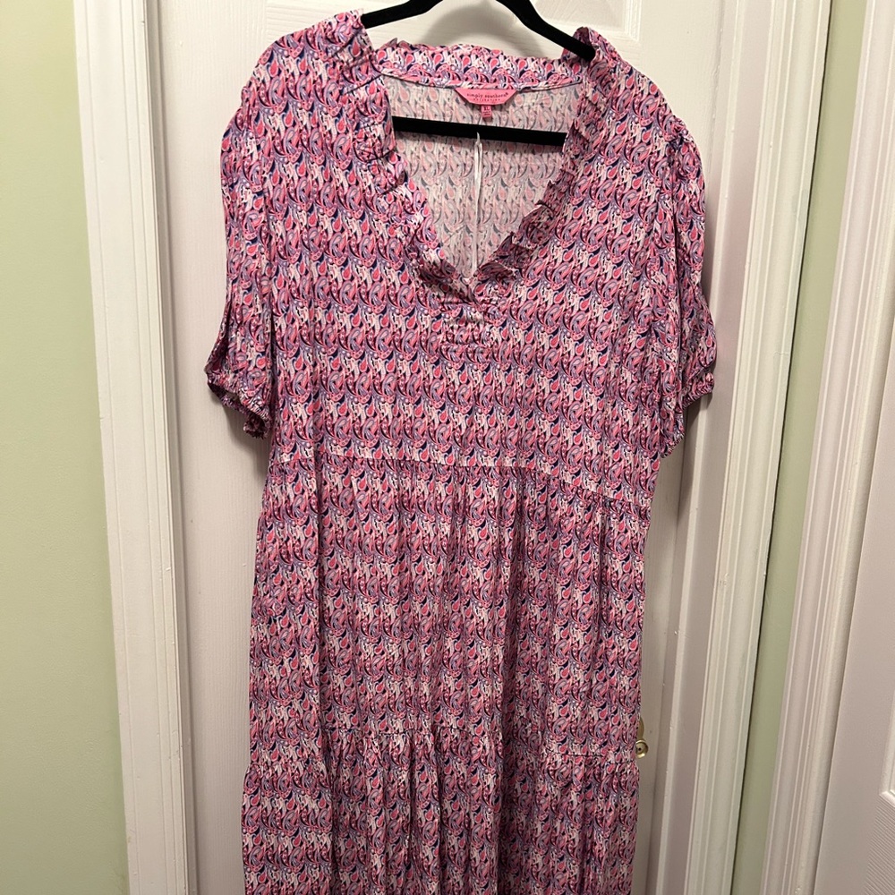 NWT dress pink paisley tier dress